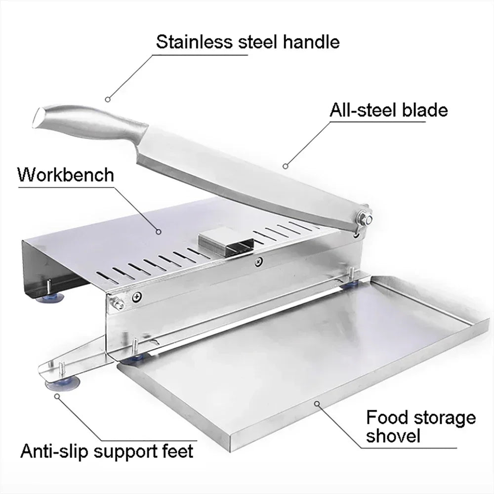 Home Kitchen Manual Frozen Meat Slicer Bone Cutting Tool Stainless Steel Minced Lamb Bone Meat Cutter Chicken Duck Fish Cutting