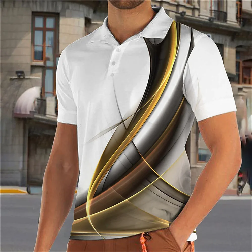 T-shirt Polo d'été pour hommes à manches courtes, en maille respirante, coloré, chemise d'affaires à col, haut tendance, T-shirt rayé pour garçons