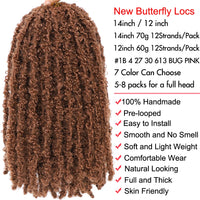 Butterfly Locs Crochet Braids Hair Distressed Boho Faux Locs Hair Braiding Extensions Dread Locks cheveux for Women and Girls