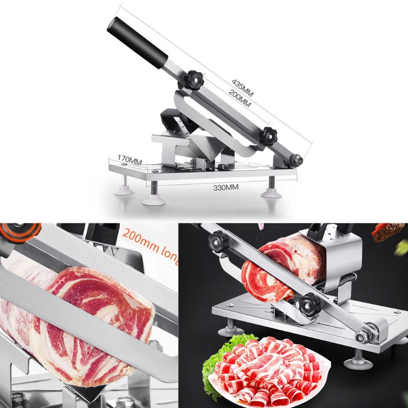 Commercial Frozen Meat Slicer Bone Cutting Tool Stainless Steel Minced Lamb Bone Meat Cutter Chicken Duck Fish Manual Cutting