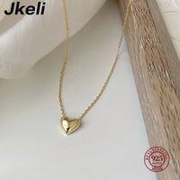 Jkeli S925 Argent Nouvelle Tendance de Mode Design Unique Élégant Délicat Collier en Forme de Cœur Amour Zircon pour Femmes Bijoux Mignons