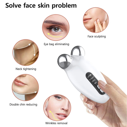 Facial Massager EMS Microcurrent Roller Device For Face Lifting Skin Tighten Rejuvenation Anti Wrikle Double Chin Remover Tools