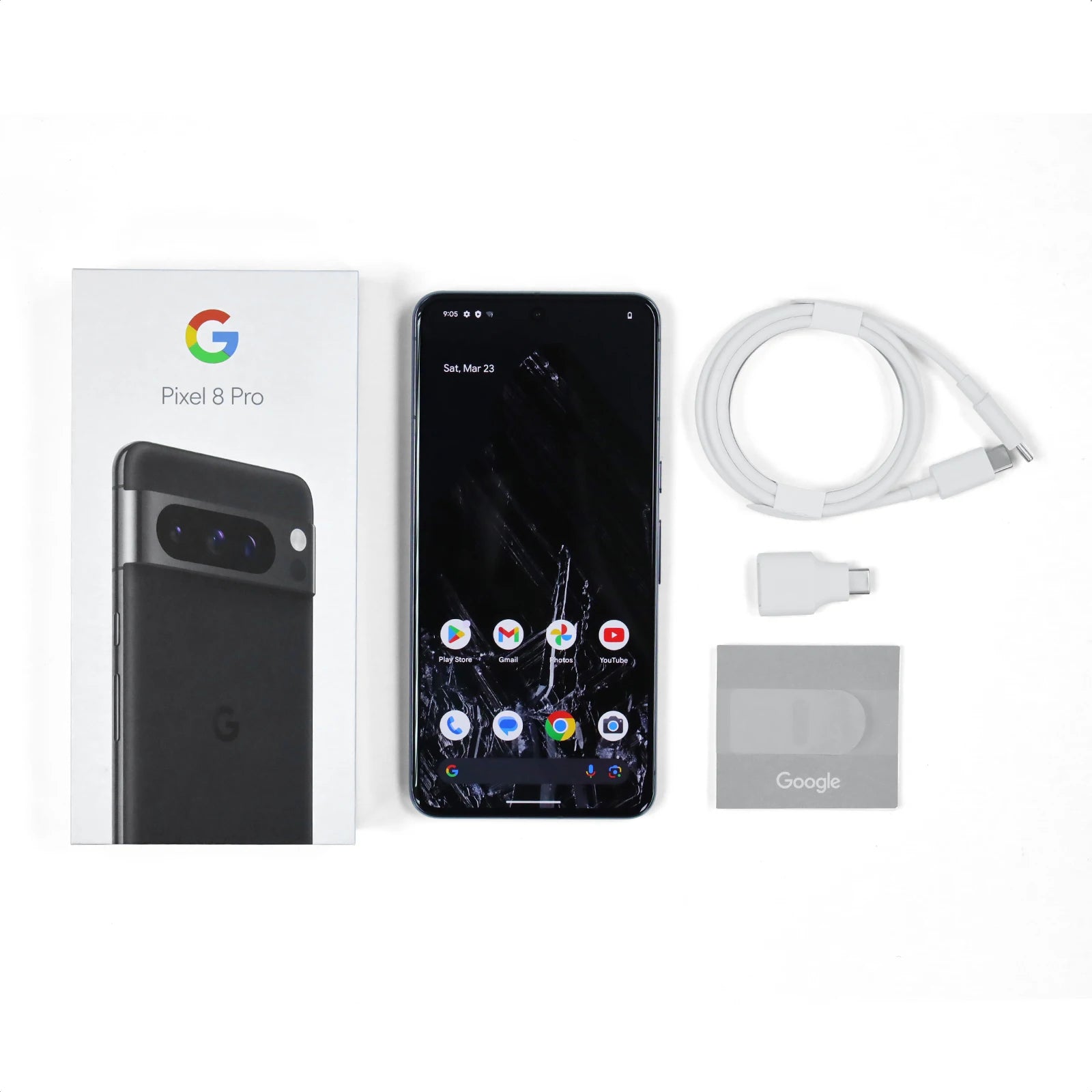 2023 Nouveau Google Pixel 8 Pro 5G Google Tensor G3 12 Go 128 Go 6,7" NFC Octa Core Android 14 IP68 résistant à la poussière/l'eau Caméras 50 MP