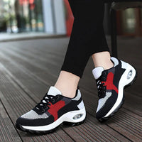 Baskets Femme Tenis Semelle Air Chaussures de Marche Respirantes Gym Course pour Femme Lacets Plateforme Chaussures de Sport Tenis Féminin