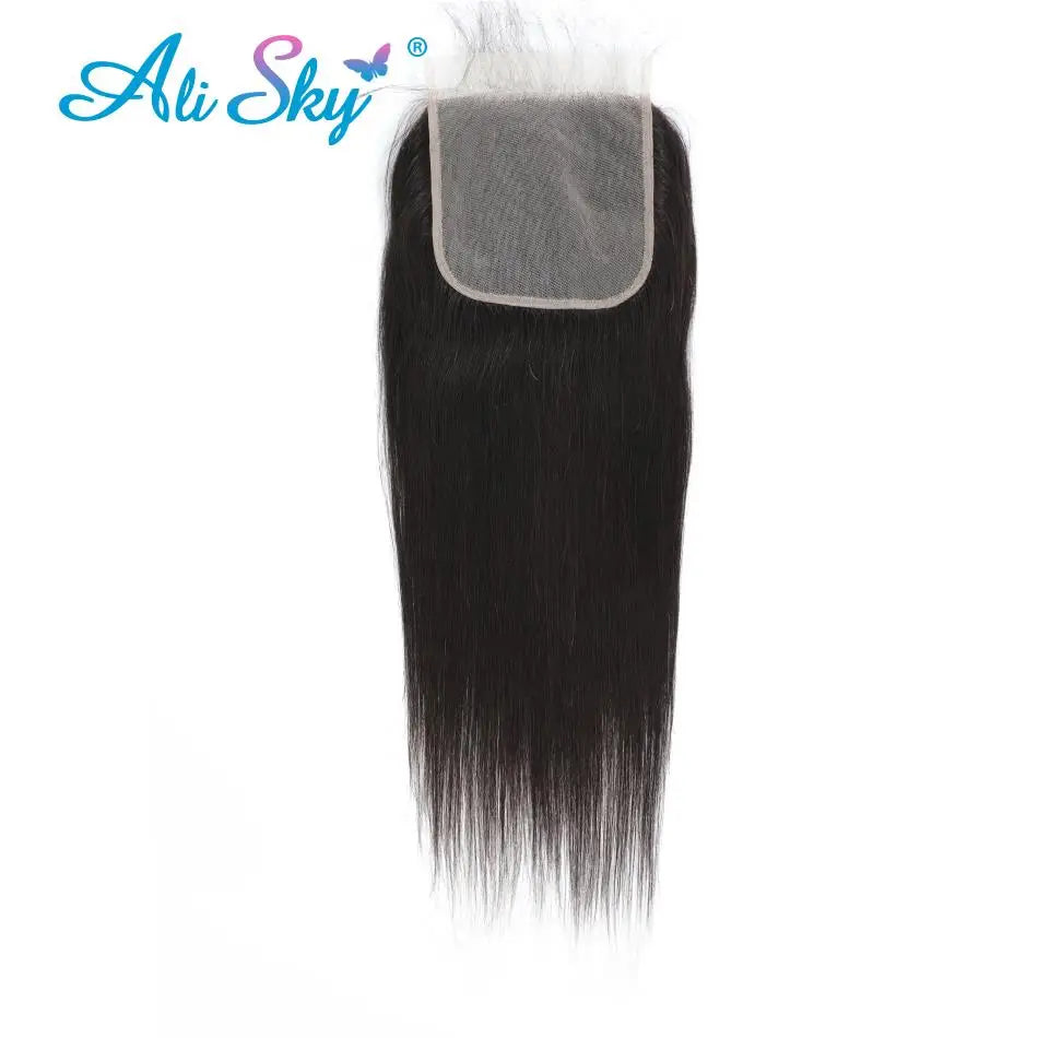 22 polegadas Liso de Osso 4x4 Fecho de Renda cabelo humano 100% Cabelo Humano Pré-Arrancado com Cabelo de Bebé Cabelo Humano 100% Atacado Barato