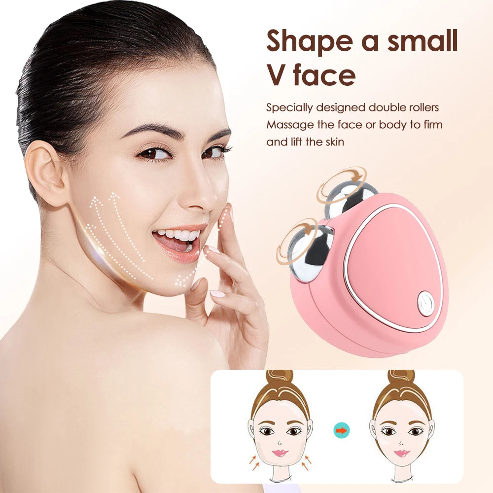 Instrument de beauté de massage facial à micro-courant Mini masseur amincissant pour le visage EMS lifting raffermissant la peau du visage atténuer les ridules