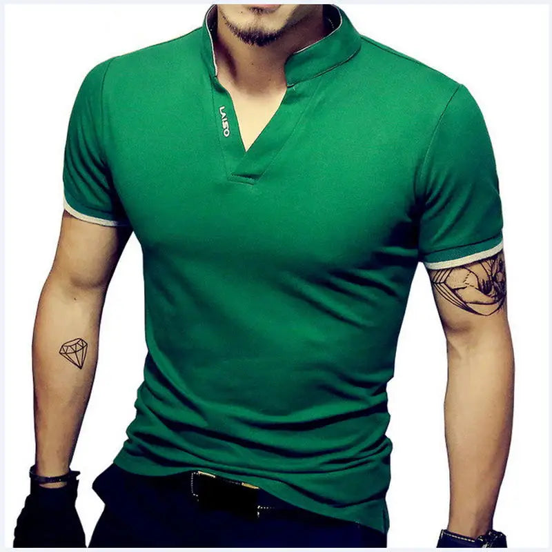 Homme Polo en Coton T-Shirts Mode Marque Grande Taille Polo à Manches Courtes