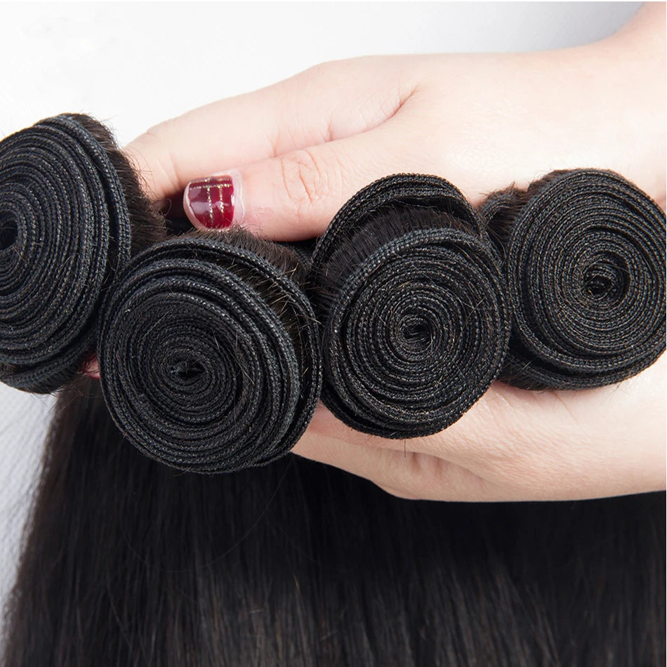 12A Cheveux Humains Raides en Paquet 1/3/4 Pcs Extensions de Cheveux Humains Bruts Couleur Naturelle Tissage Mèche Brésilienne Cheveux Humains