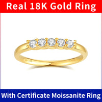 Vente en gros Bague en Or 18k 750 100% Réelle avec Certificat Bijoux en Moissanite K Or Européen pour Femmes Cadeau de Mariage de Luxe d'Été