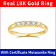 Wholesale 100% Real 18k Gold Ring 750 With Certificate European K Gold Moissanite Jewelry For Women Summer Luxury Wedding Gift