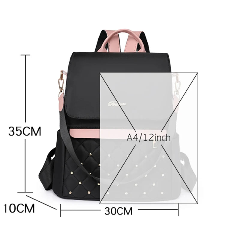 Sac à dos anti-vol pour femme en nylon imperméable grand sac à dos pour femmes sac multifonctionnel pour dames sac de voyage en plein air