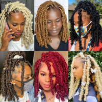 Butterfly Locs Crochet Braids Hair Distressed Boho Faux Locs Hair Braiding Extensions Dread Locks cheveux for Women and Girls