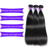 12A Bone Straight Human Hair Bundles 1/3/4 Pcs Raw Human Hair Extensions Natural Color Weave Meche Bresilienne Cheveux Humain