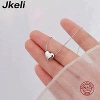 Jkeli S925 Argent Nouvelle Tendance de Mode Design Unique Élégant Délicat Collier en Forme de Cœur Amour Zircon pour Femmes Bijoux Mignons