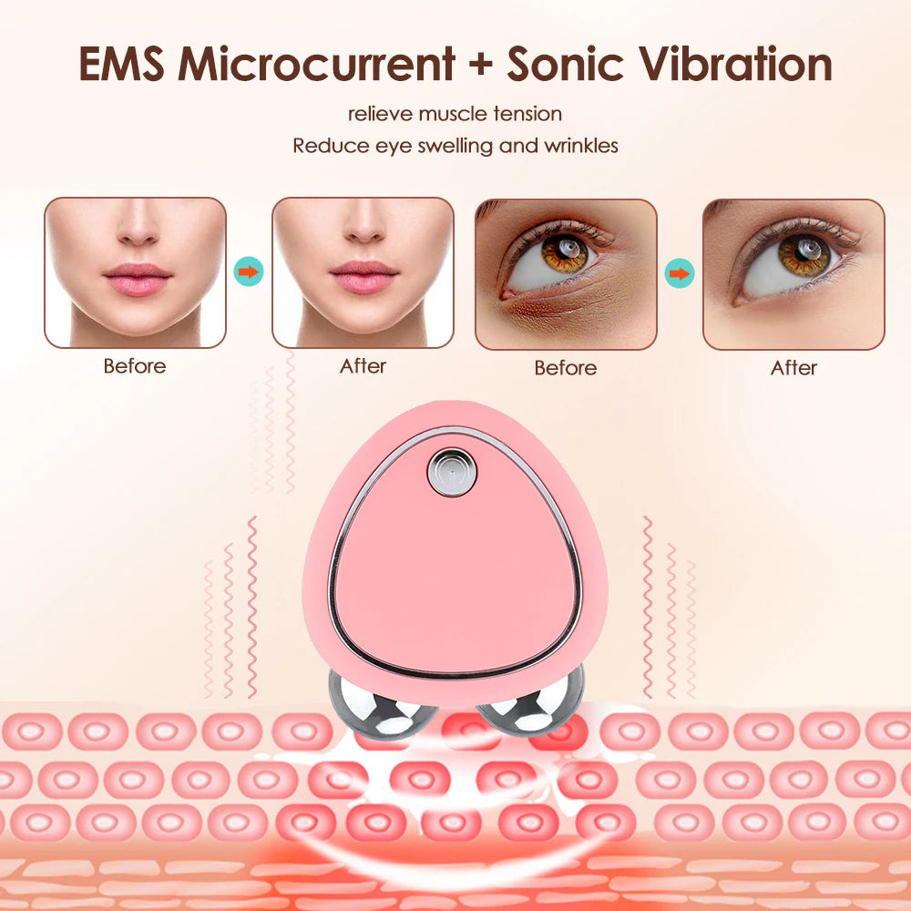 Instrument de beauté de massage facial à micro-courant Mini masseur amincissant pour le visage EMS lifting raffermissant la peau du visage atténuer les ridules