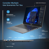 ACEMAGIC 16.1“ Laptop AMD Ryzen 7 5700U(Beats i7 - 1265U), 16GB DDR4 512GB NVMe SSD, Windows 11 Gaming Laptop, Radeon RX Vega 8 Graphics, Metal Shell, Backlit KB, WiFi 6, BT5.2, USB_C, 53Wh Battery - SAKLIC