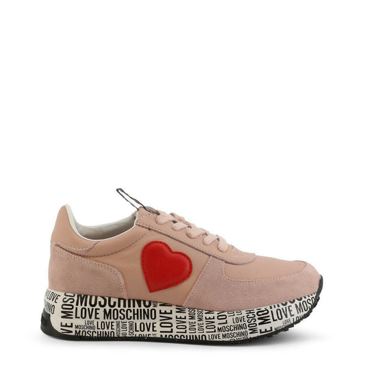 Adorable Love Moschino Pink Heart Sneakers | Comfortable Logo Shoes - SAKLIC