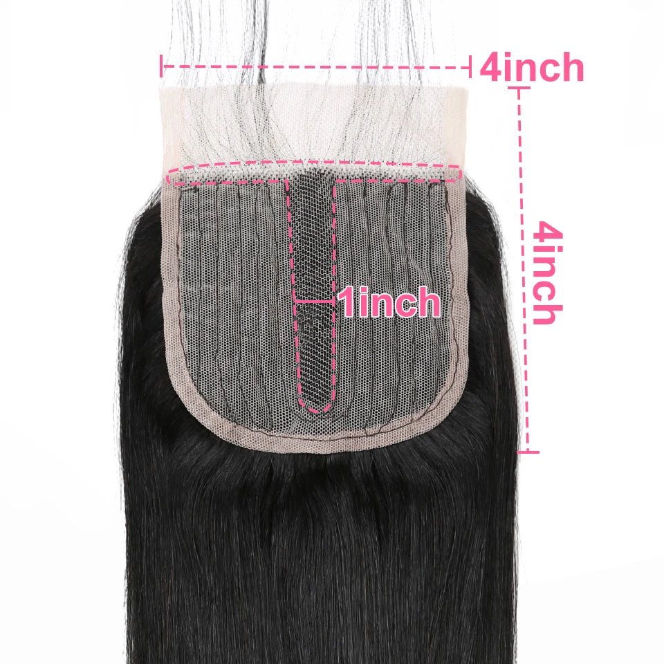 Aircabin Body HD Transparent Human Hair T Part Lace Closure Only 4x4x1 Inch Middle Part Bresilienne Closure Cheveux Humain Hair - SAKLIC