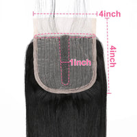 Aircabin Body HD Transparent Human Hair T Part Lace Closure Only 4x4x1 Inch Middle Part Bresilienne Closure Cheveux Humain Hair - SAKLIC