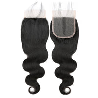 Aircabin Body HD Transparent Human Hair T Part Lace Closure Only 4x4x1 Inch Middle Part Bresilienne Closure Cheveux Humain Hair - SAKLIC