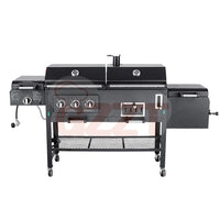 American Outdoor Garden Large Gas And Charcoal Grill Combo Smokeless Barbecue Bbq Commercial Grill Trolley With Smoker Oven - SAKLIC