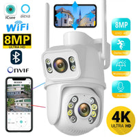 BESDER 4K Wifi Surveillance Camera Dual - Lens Human Detect CCTV Camera Night Vision 8MP Wireless Outdoor Security IP Camera ICsee - SAKLIC