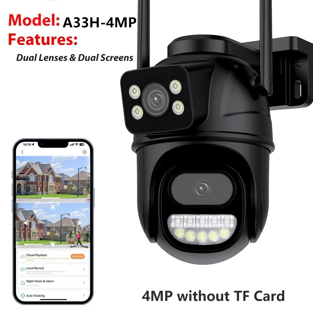 BESDER 9MP Dual Screen Wifi Camera PTZ 8X Digital Zoom Color Night Vision Outdoor Security Protection 8MP CCTV IP Camera iCSee - SAKLIC