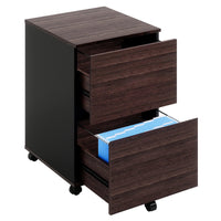 BESTIER 2 Drawer Mobile File Cabinet with File Holders Wood Rolling Filing Cabinet for A4/Letter Size Under Desk For Office - SAKLIC