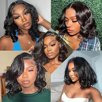 Body Wave Bob Wig Peruvian Body Wave Lace Front Human Hair Wigs Natural Color Lace Frontal Wigs Perruques Cheveux Humain Tuneful - SAKLIC