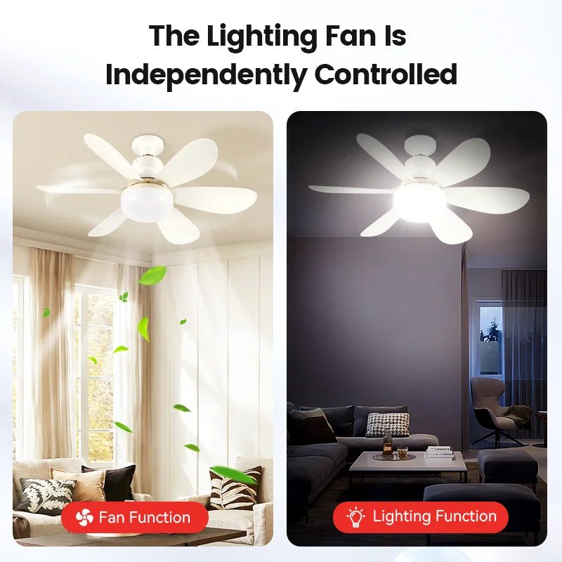 Ceiling Fan with Light E27 Socket Fans with Lights Remote Control for Dimming Fans for Room Ceiling Fan Lamp Home Use, 85 - 265V - Tkbeel