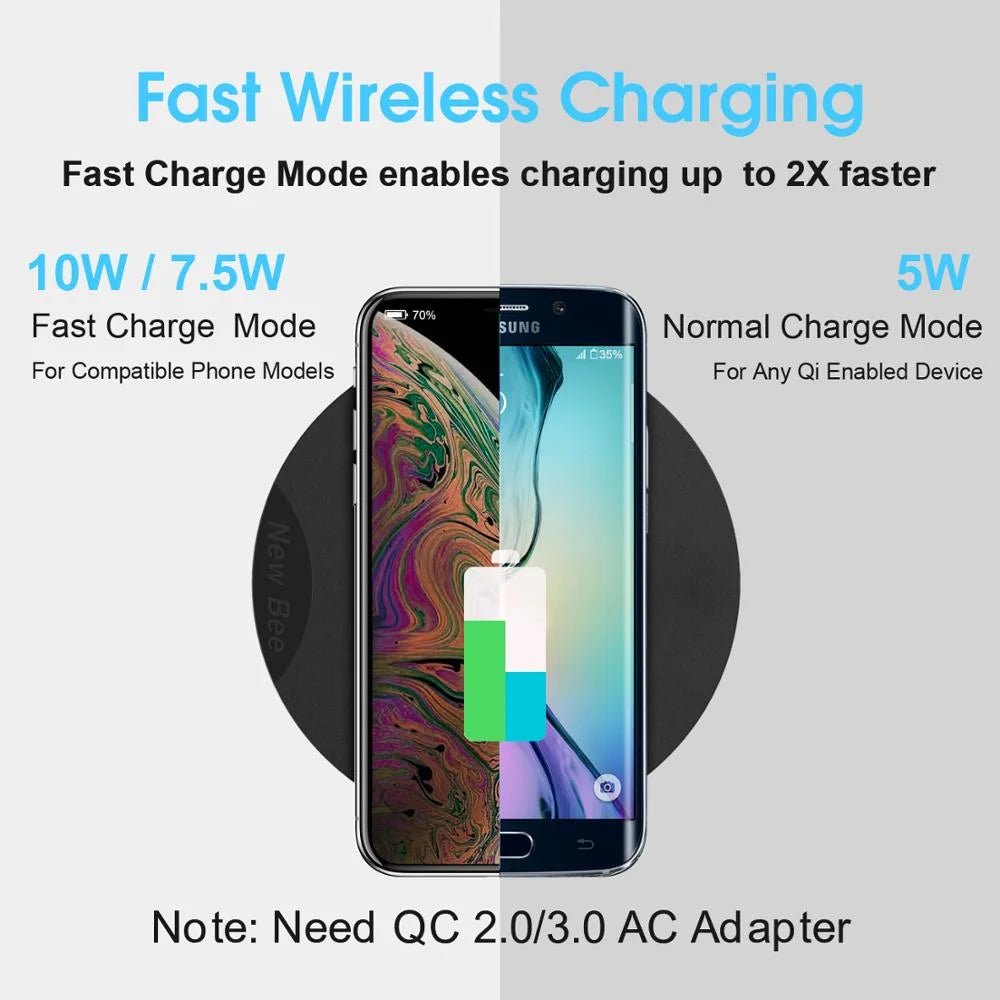 Clearance New Bee Z4 Fast Wireless Charging Headphone Stand 5W/7.5W/10W Speed Headset For iPhone 14 13 pro iWatch 8 7 - SAKLIC