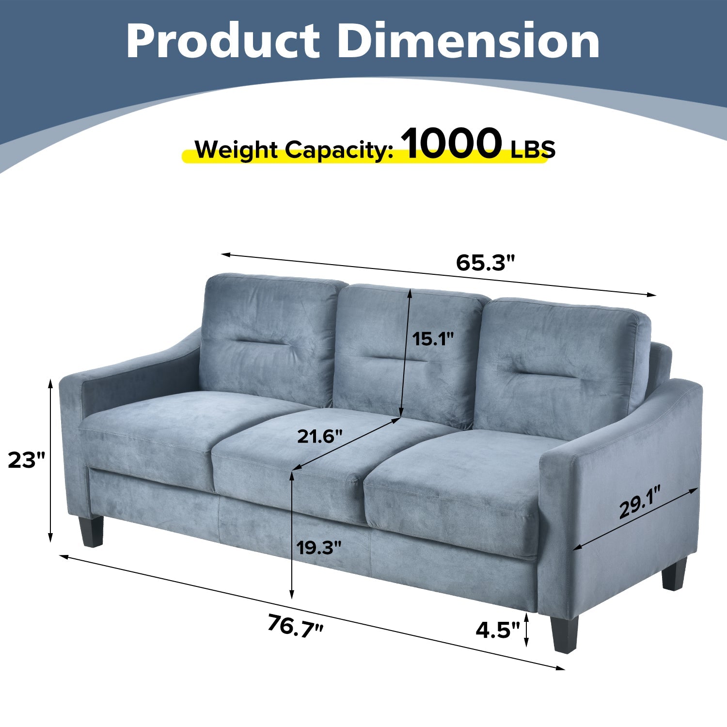 Couch Comfortable Sectional Couches and Sofas for Living Room Bedroom Office Small Space. - SAKLIC