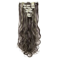 Curly Synthetic Black To Blue Clip in Hair Extensions Full Head Ombre Hair Pieces Extension Cheveux Clip Naturel - SAKLIC