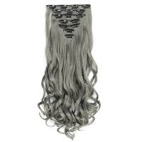 Curly Synthetic Black To Blue Clip in Hair Extensions Full Head Ombre Hair Pieces Extension Cheveux Clip Naturel - SAKLIC