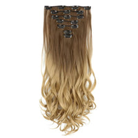 Curly Synthetic Black To Blue Clip in Hair Extensions Full Head Ombre Hair Pieces Extension Cheveux Clip Naturel - SAKLIC