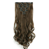 Curly Synthetic Black To Blue Clip in Hair Extensions Full Head Ombre Hair Pieces Extension Cheveux Clip Naturel - SAKLIC