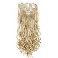 Curly Synthetic Black To Blue Clip in Hair Extensions Full Head Ombre Hair Pieces Extension Cheveux Clip Naturel - SAKLIC