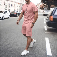 custom men shorts sets customized logo mens matching two piece summer 2 piece short set for men - SAKLIC