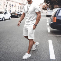 custom men shorts sets customized logo mens matching two piece summer 2 piece short set for men - SAKLIC