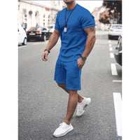 custom men shorts sets customized logo mens matching two piece summer 2 piece short set for men - SAKLIC