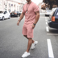 custom men shorts sets customized logo mens matching two piece summer 2 piece short set for men - SAKLIC