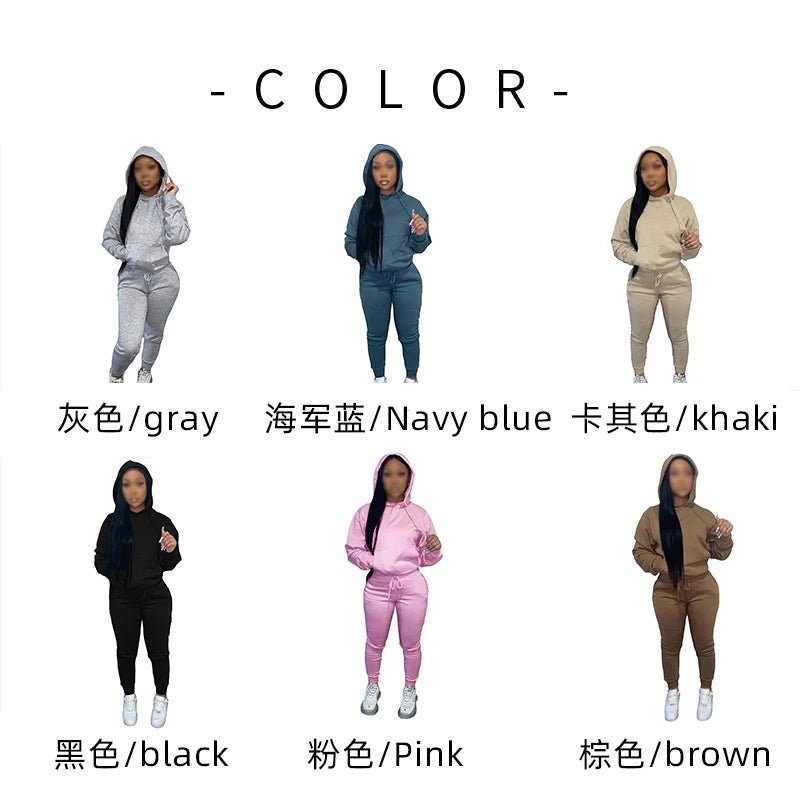 custom sweat suit set 2022 Winter Fall Clothing Workout sweatsuit 2 Two Piece Set Custom Hoodie Women private label Sweat Suits - SAKLIC