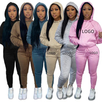 custom sweat suit set 2022 Winter Fall Clothing Workout sweatsuit 2 Two Piece Set Custom Hoodie Women private label Sweat Suits - SAKLIC