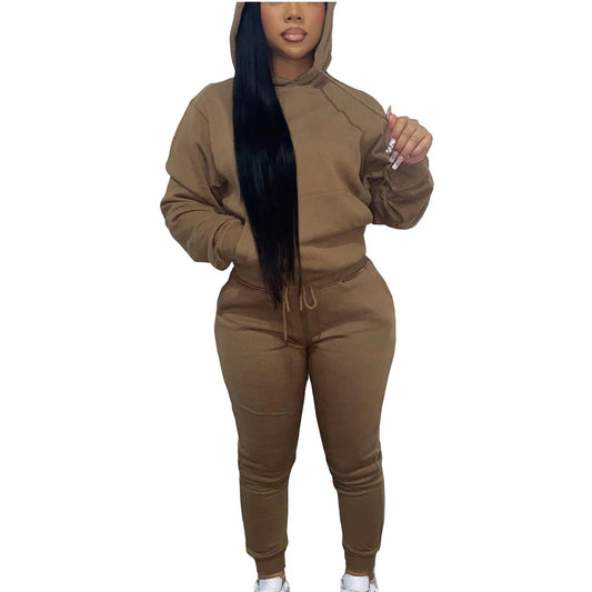 custom sweat suit set 2022 Winter Fall Clothing Workout sweatsuit 2 Two Piece Set Custom Hoodie Women private label Sweat Suits - SAKLIC