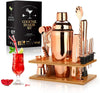 16 Pcs Rose Gold Cocktail Shaker Set