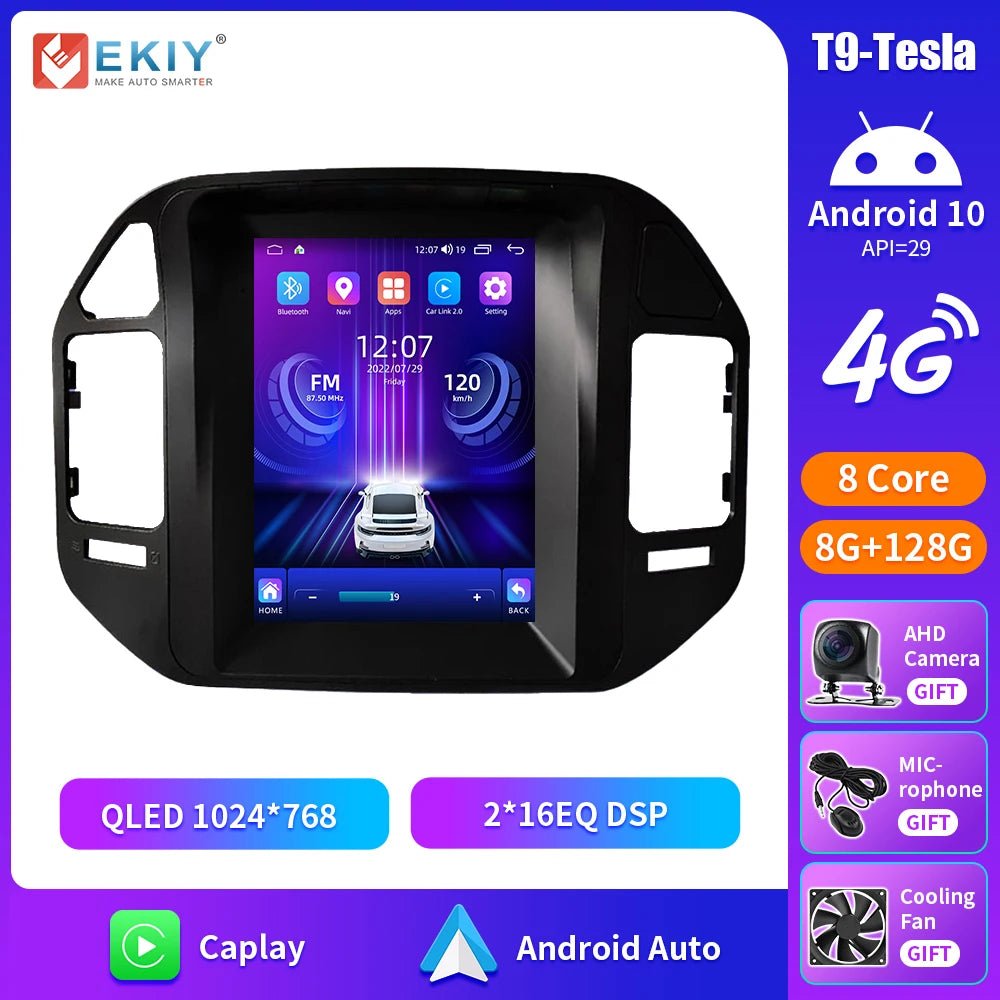 EKIY T9 Android Car Stereo Radio Bluetooth For Mitsubishi Pajero V60 V68 V73 1999 - 2006 Tesla Car Carplay Screen GPS Navigation - SAKLIC