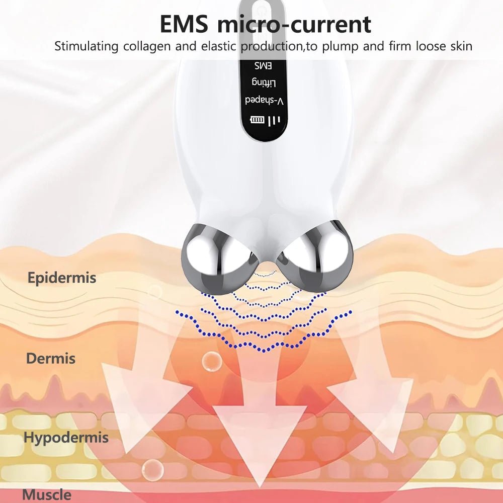 Facial Massager EMS Microcurrent Roller Device For Face Lifting Skin Tighten Rejuvenation Anti Wrikle Double Chin Remover Tools - SAKLIC