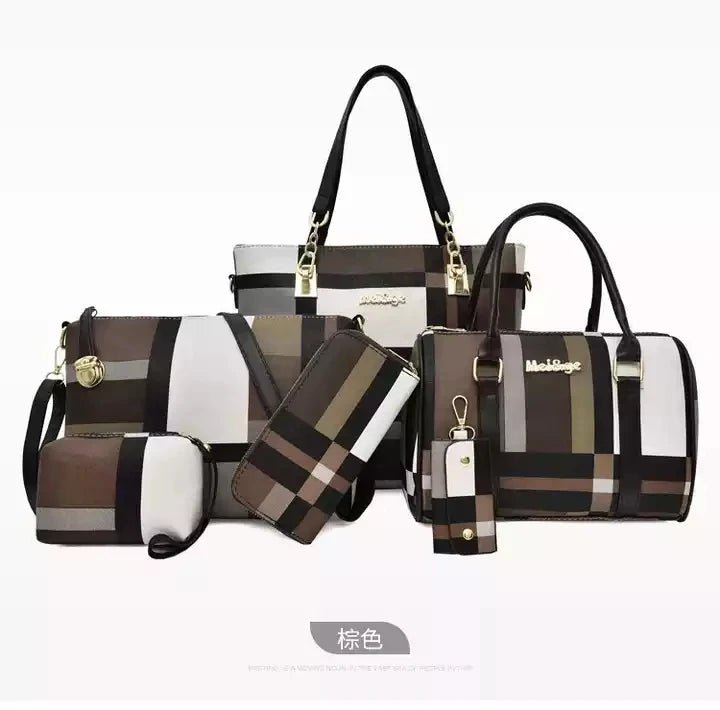 Fashion Ladies Bag Handbags Sets 6 in 1 Handbag for Women - SAKLIC