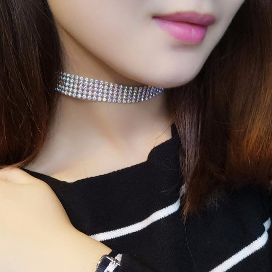 Fashion Women Full Crystal Rhinestone Choker Necklace Wedding Jewelry Chokers Necklaces for Women - SAKLIC