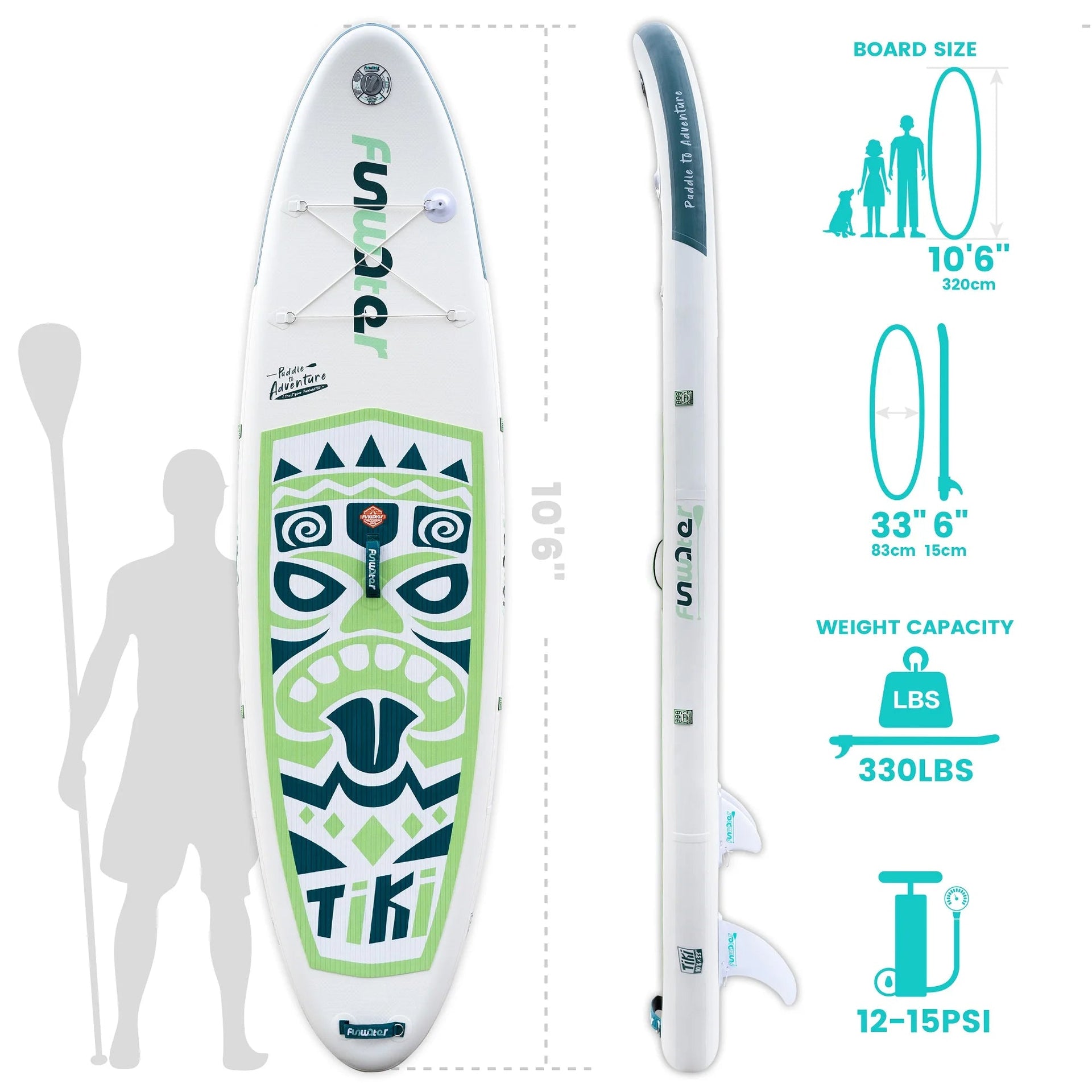 FUNWATER Dropshipping OEM sup boards inflatable stand up paddle surfboard leash softboard surfboard sup paddle - SAKLIC